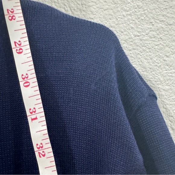 Vintage Escada by Margaretha Ley Navy Blue White Striped Floral Sweater Size 38 - Picture 11 of 16